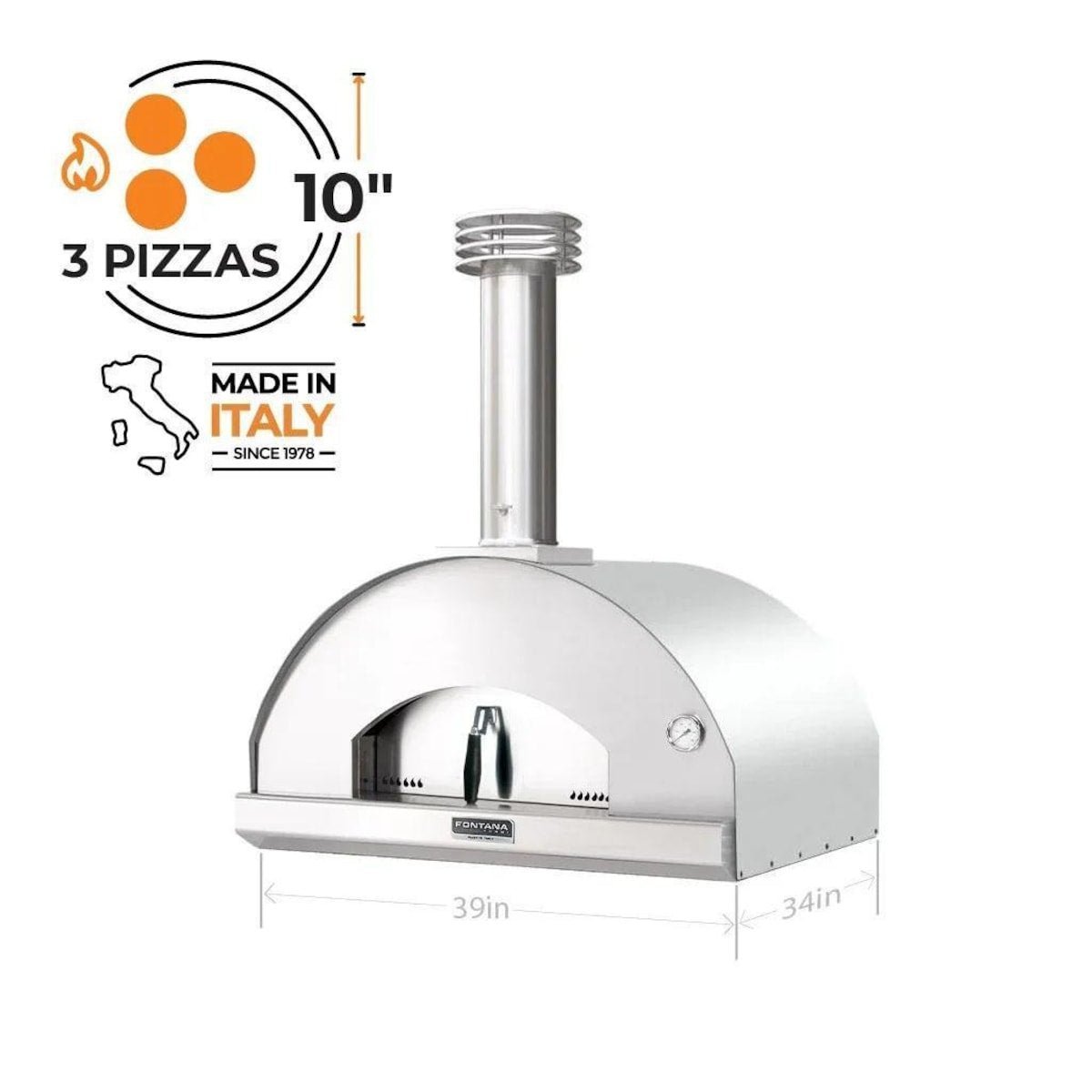 Fontana Forni Mangiafuoco Wood - Fired Pizza Oven – Stainless – FTMF - S - Ezonesglobal - Buy at Wine Coolers Online