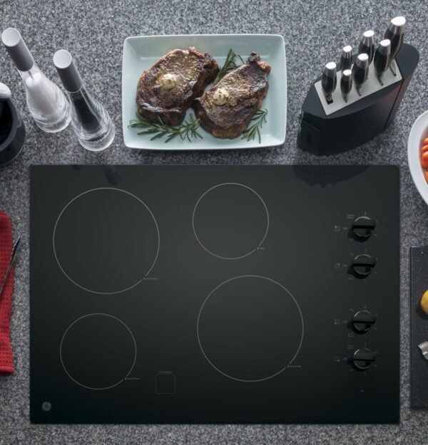 GE 30″ Built - In Knob Control Electric Cooktop JP3030DWBB - Ezonesglobal - Buy at Wine Coolers Online