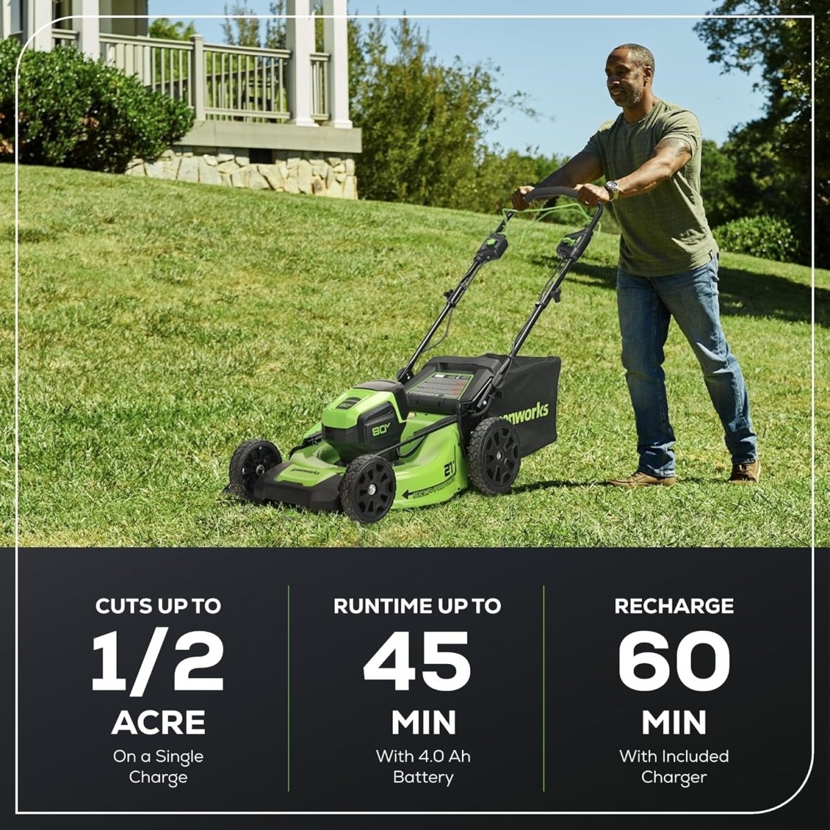 Greenworks 80V 21″ Cordless Self - Propelled Lawn Mower - Ezonesglobal - Buy at Wine Coolers Online