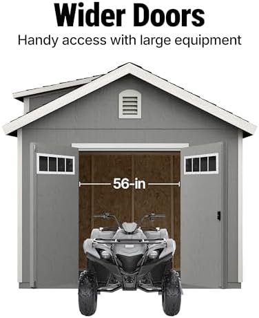 Handy Home Products Windemere 10×12 Do - it - Yourself Wooden Storage Shed with Floor, Beige - Ezonesglobal - Buy at Wine Coolers Online