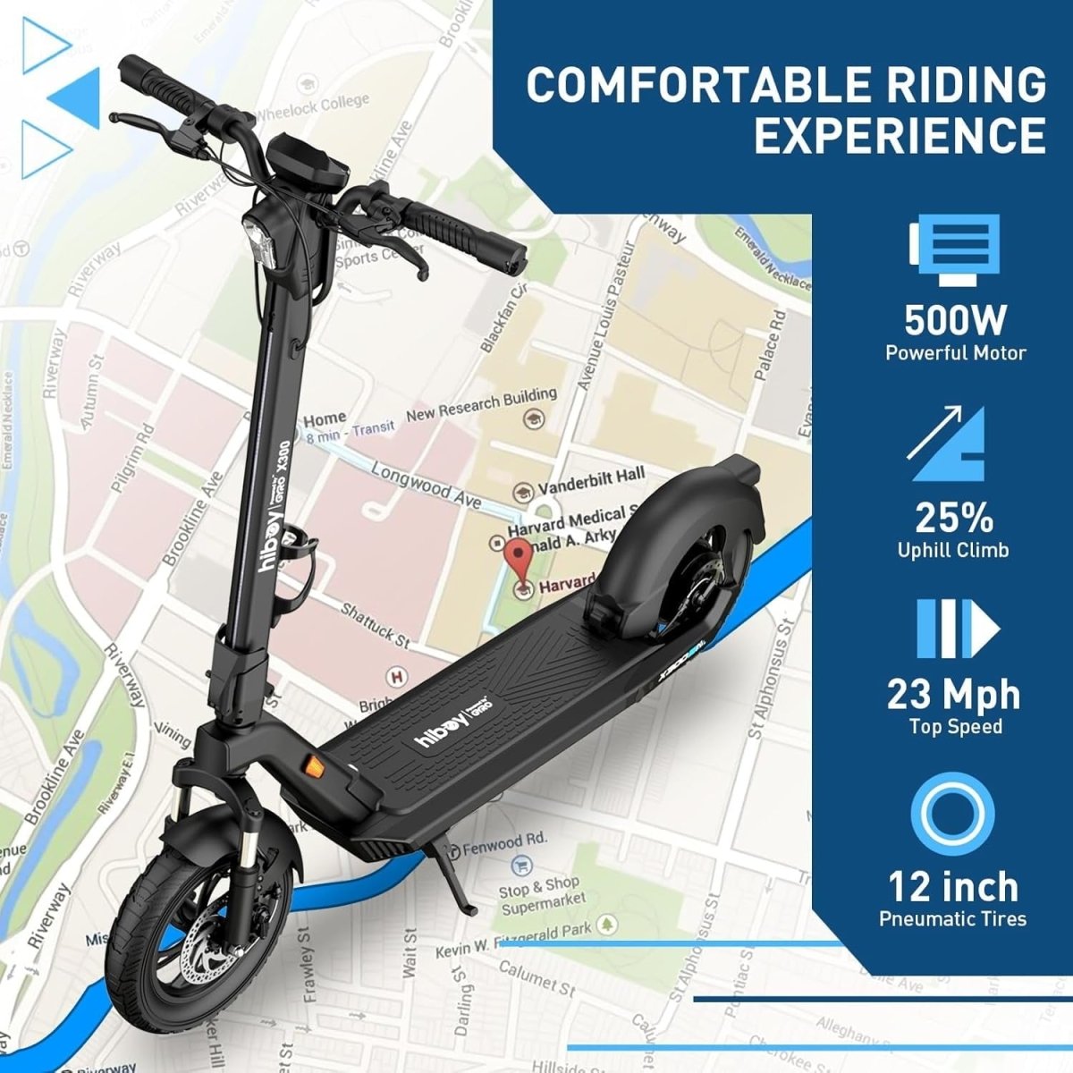 Hiboy X300 Electric Scooter, 700W Peak Motor, 12″ Pneumatic Tires, 23 Mph & 38 Miles Range, Folding Commuter Electric Scooter for Adults - Ezonesglobal - Buy at Wine Coolers Online