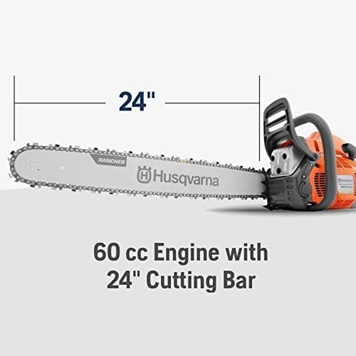 Husqvarna 460 Rancher Gas Powered Chainsaw, 60.3 - cc 3.6 - HP, 2 - Cycle X - Torq Engine, 24 Inch Chainsaw with Automatic Adjustable Oil Pump, For Wood Cutting, Tree Trimming and Land Clearing - Ezonesglobal - Buy at Wine Coolers Online