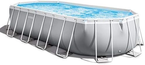 INTEX 26797EH Prism Frame Premium Oval Above Ground Swimming Pool Set: 20ft x 10ft x 48in – Includes 1500 GPH Cartridge Filter Pump – Removable Ladder – Pool Cover – Ground Cloth - Ezonesglobal - Buy at Wine Coolers Online