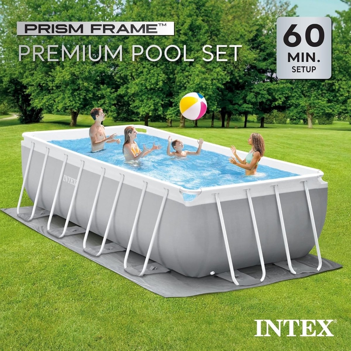Intex Prism Frame 16′ x 8′ x 42′ Rectangular Above Ground Pool Set - Ezonesglobal - Buy at Wine Coolers Online