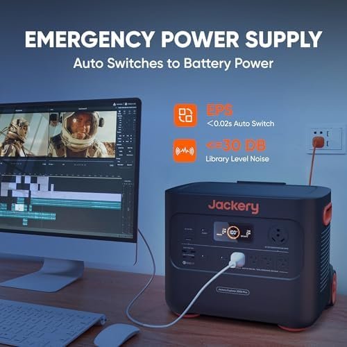 Jackery Solar Generator 4000 Kit, Explorer 2000 Plus and 1X PackPlus E2000 Plus Expandable Battery with 2X200W Solar Panel, 4085 Wh LiFePO4, 3000W Output for Outdoor RV Camping & Home Emergency - Ezonesglobal - Buy at Wine Coolers Online