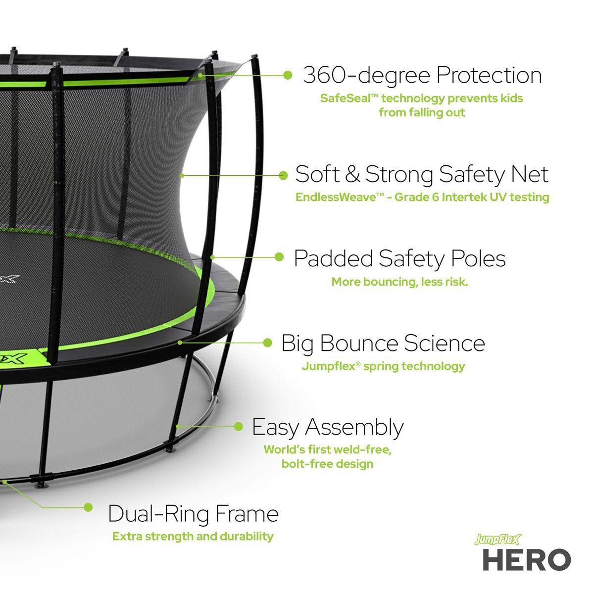 JumpFlex Hero Round Outdoor Backyard Trampoline - Ezonesglobal - Buy at Wine Coolers Online