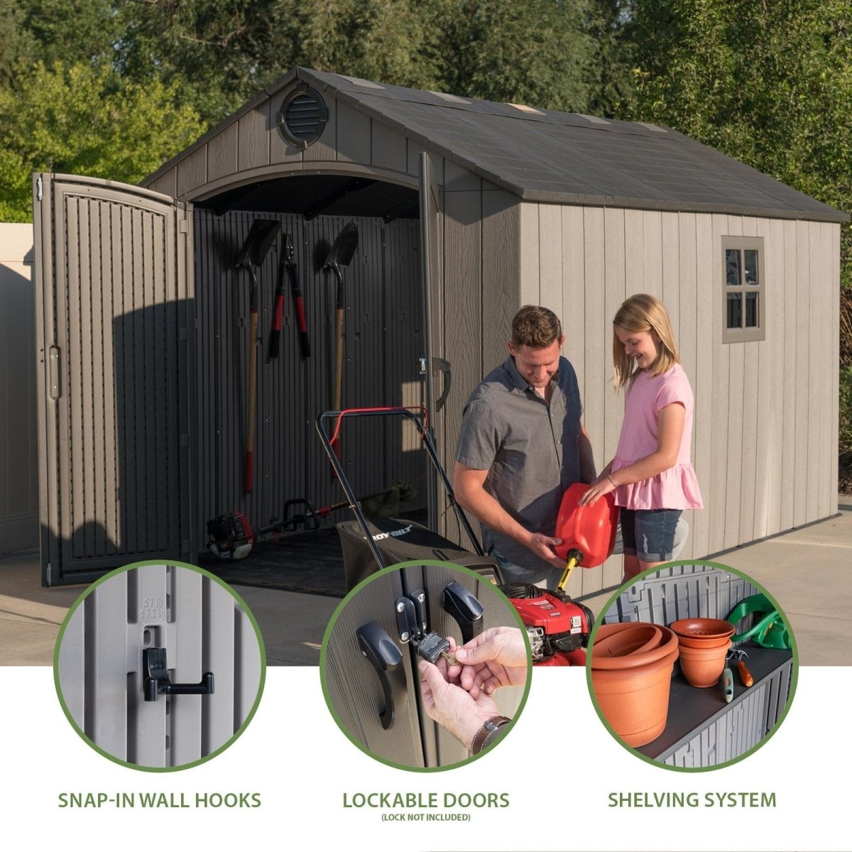 Lifetime 8 Ft. X 12.5 Ft. Outdoor Storage Shed – 60305 - Ezonesglobal - Buy at Wine Coolers Online