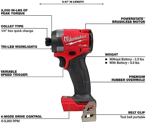 Milwaukee M18 FUEL 18V Lithium - Ion Brushless Cordless Combo Kit with Two 5.0 Ah Batteries, 1 Charger, 2 Tool Bags (7 - Tool) - Ezonesglobal - Buy at Wine Coolers Online