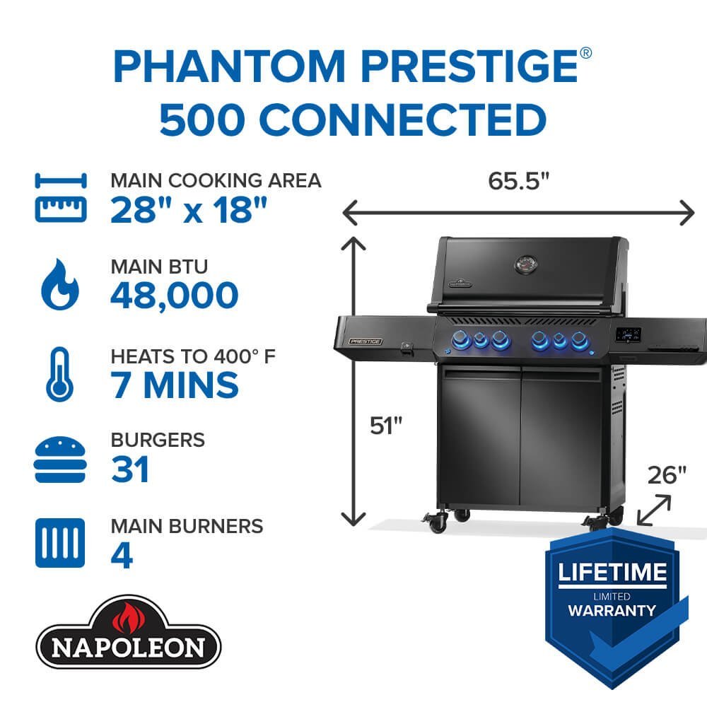Napoleon Phantom Prestige 500 Connected Gas Grill - Ezonesglobal - Buy at Wine Coolers Online