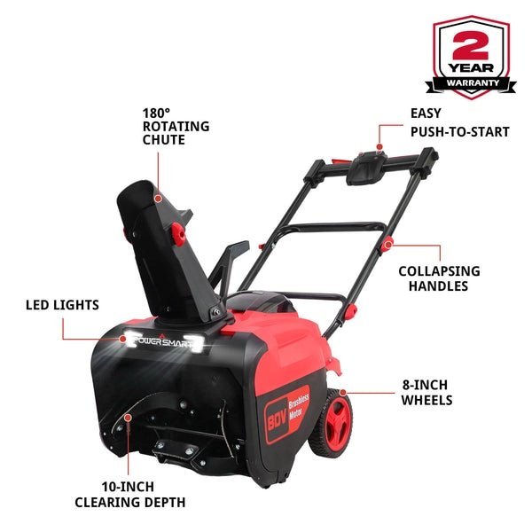PowerSmart 80V 21″ Cordless Snow Blower with 2 Batteries and Charger - Ezonesglobal - Buy at Wine Coolers Online