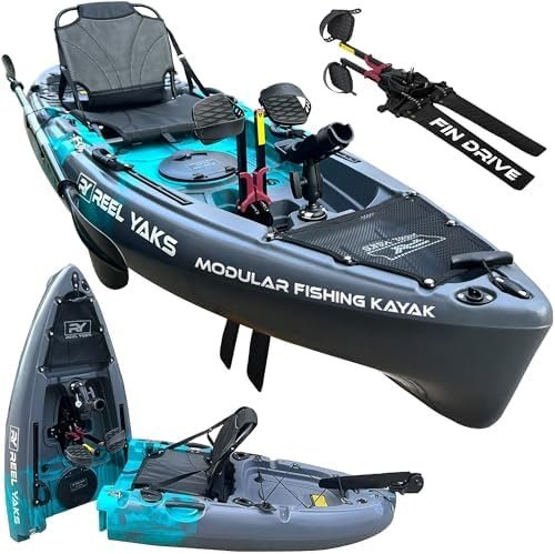Reel Yaks Raptor Modular Fishing Kayak – 9.5ft Lightweight Sit On Top Kayak for Adults & Youth – Stable & Portable, Ideal Space - Saving Design for Travel – 380lbs Capacity - Ezonesglobal - Buy at Wine Coolers Online
