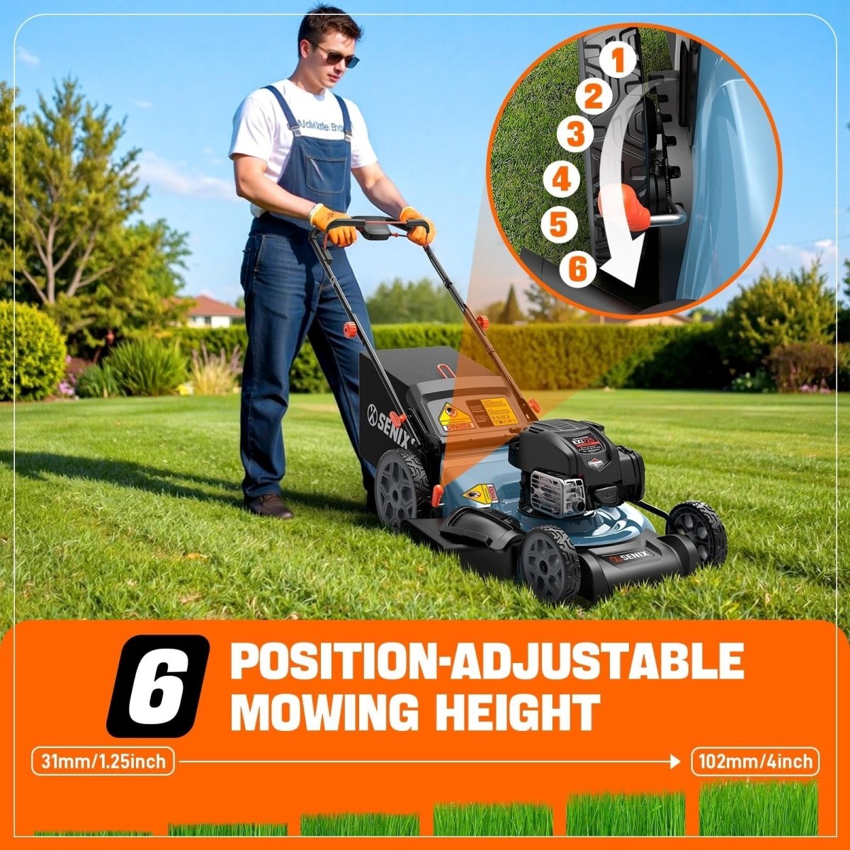 SENIX LSSG - H2 22 - Inch Self Propelled Gas Lawn Mower with 163 cc 4 - Cycle Engine - Ezonesglobal - Buy at Wine Coolers Online