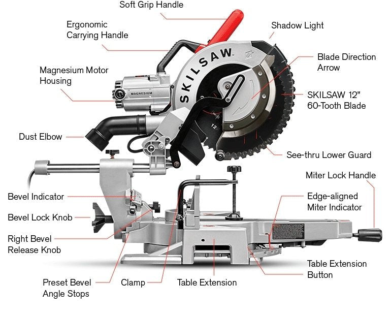 SKIL SPT88 - 01 12″ Worm Drive Dual Bevel Sliding Miter Saw - Ezonesglobal - Buy at Wine Coolers Online