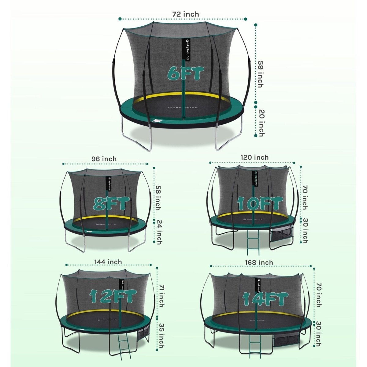 SkyBound 6ft outdoor Trampoline without springs, toddler springless trampoline with net for Kids and Adults, springless Trampoline with Enclosure for Backyard Indoor and Outdoor - Ezonesglobal - Buy at Wine Coolers Online