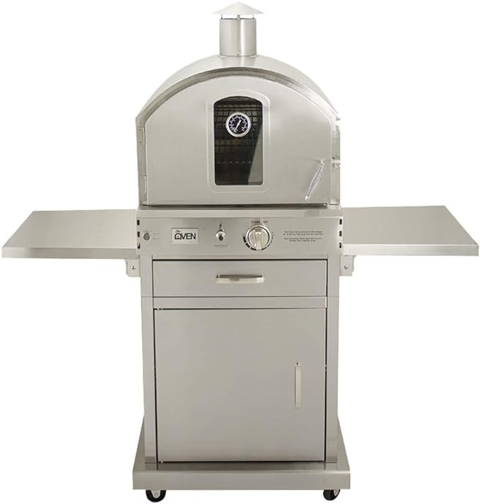 Summerset ‘The Oven’ Outdoor Freestanding Large Capacity Gas Oven with Pizza Stone, Smoker Box and Mobile Cart, 304 Stainless Steel Construction, Natural Gas - Ezonesglobal - Buy at Wine Coolers Online