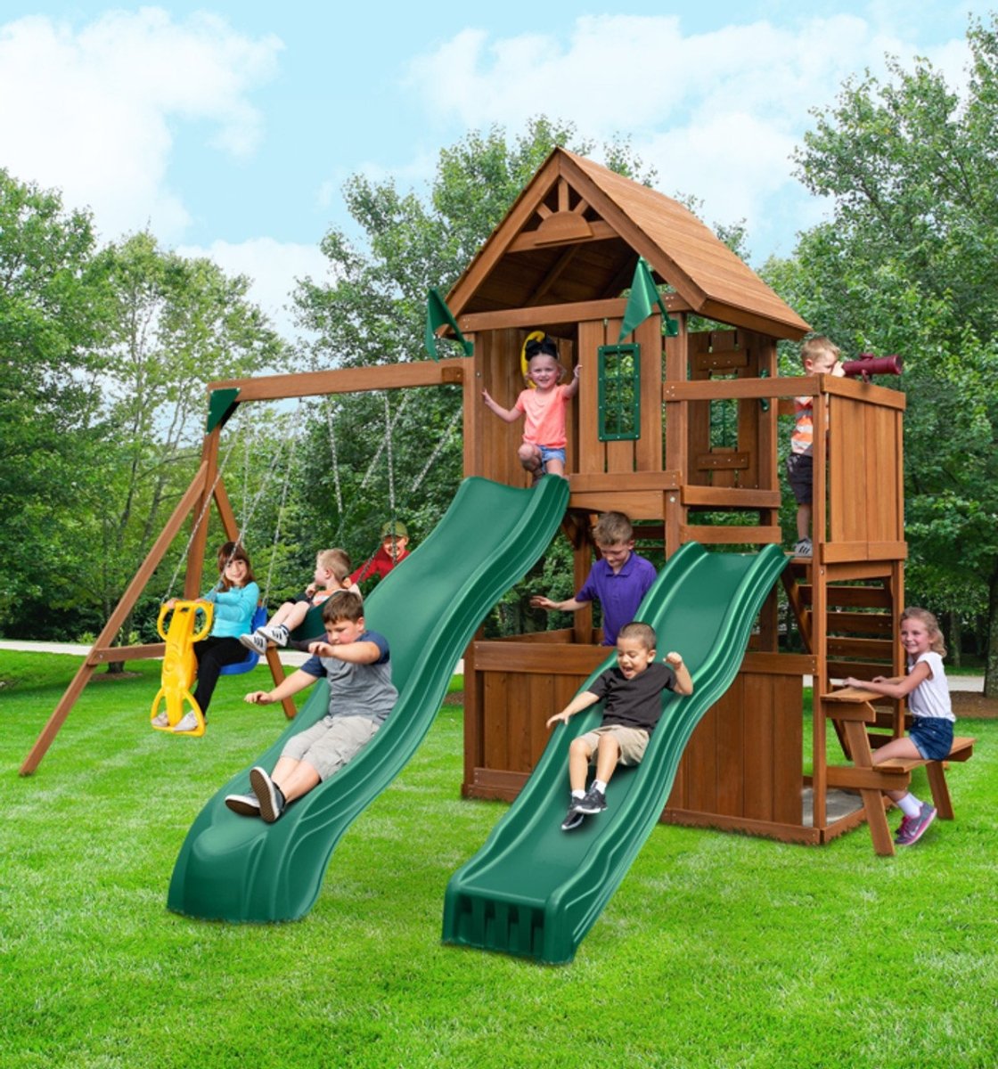 Swing - N - Slide Knightsbridge Deluxe Wooden Outdoor Swing Set - Ezonesglobal - Buy at Wine Coolers Online