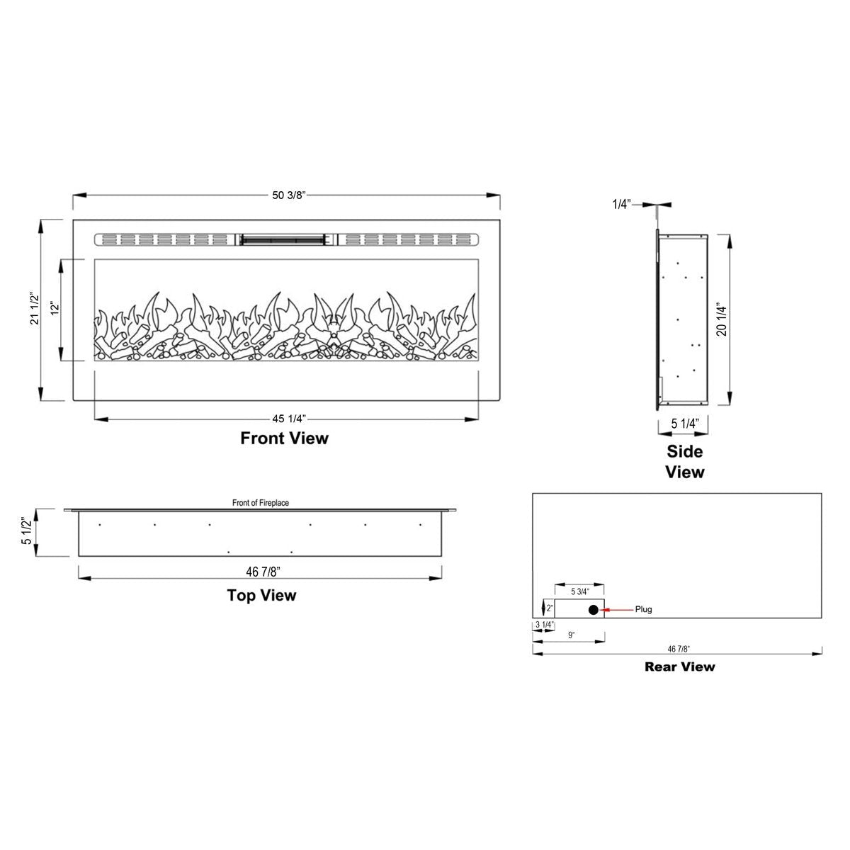 Touchstone Sideline Wall Mount Electric Fireplace - Ezonesglobal - Buy at Wine Coolers Online