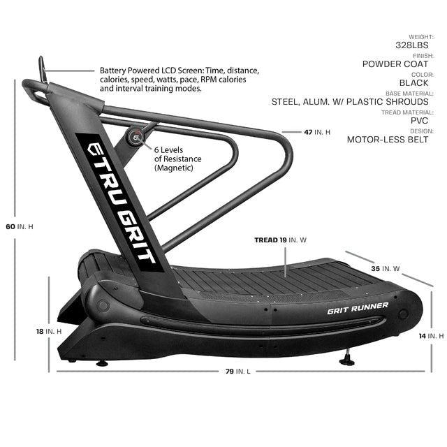 Tru Grit Runner Curved Manual Treadmill - Ezonesglobal - Buy at Wine Coolers Online