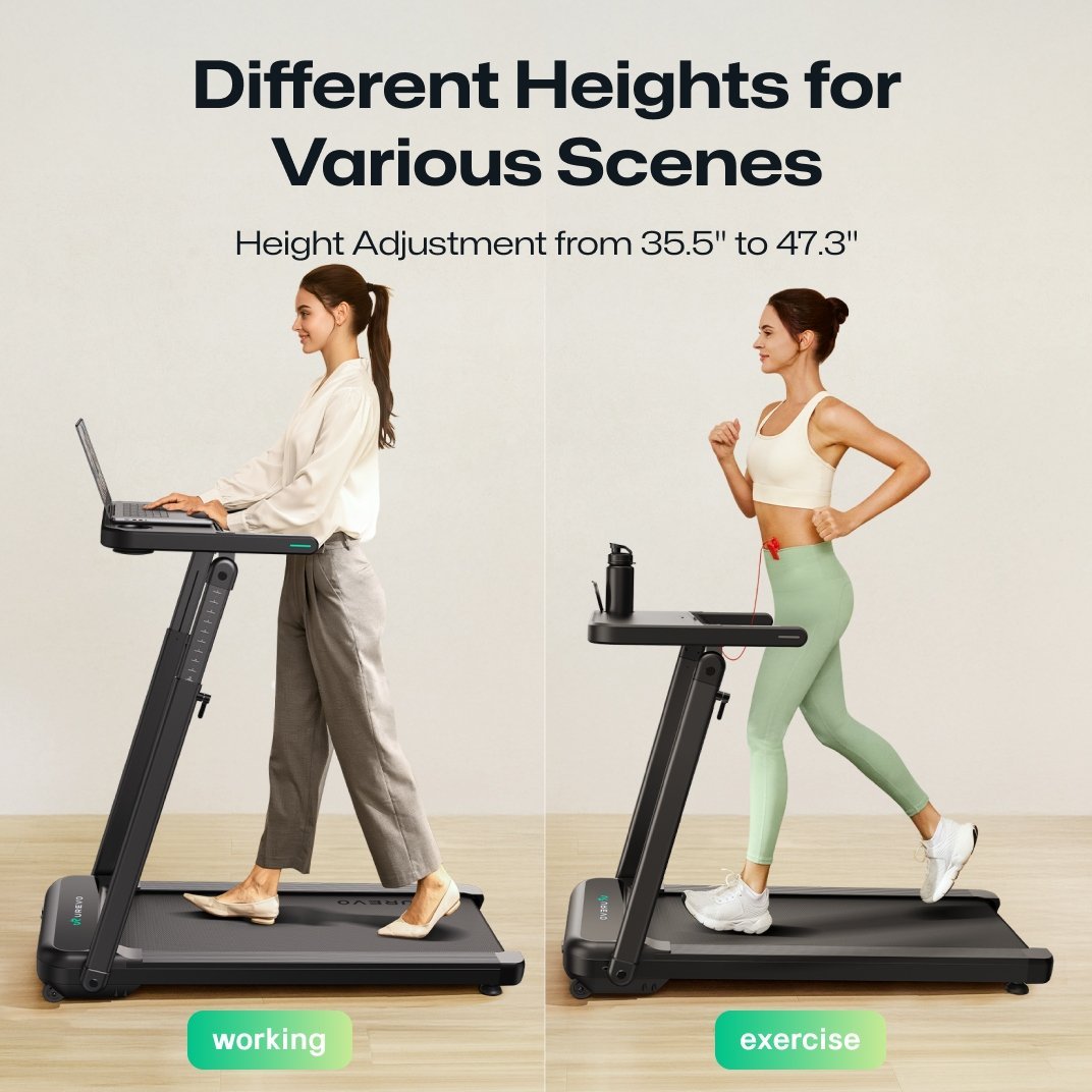 Urevo Foldi 3S Treadmill with Adjustable Desk - Ezonesglobal - Buy at Wine Coolers Online