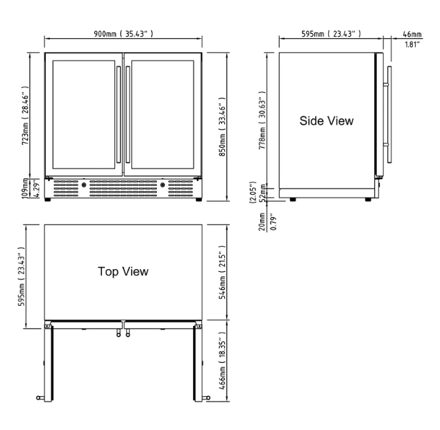 36 - inch Beer and Wine Cooler Combination KBU190BW - Kings Bottle - Buy at Wine Coolers Online
