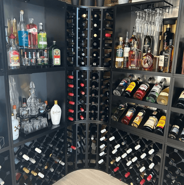 4 - Column 24 - Bottle Curved Corner Wine Cube WCC24N18T - Kings Bottle - Buy at Wine Coolers Online