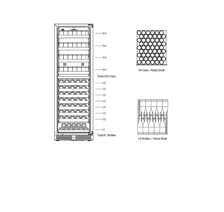 Kings Bottle 15CF Large Dual Zone Wine and Beverage Center - Kings Bottle - Buy at Wine Coolers Online