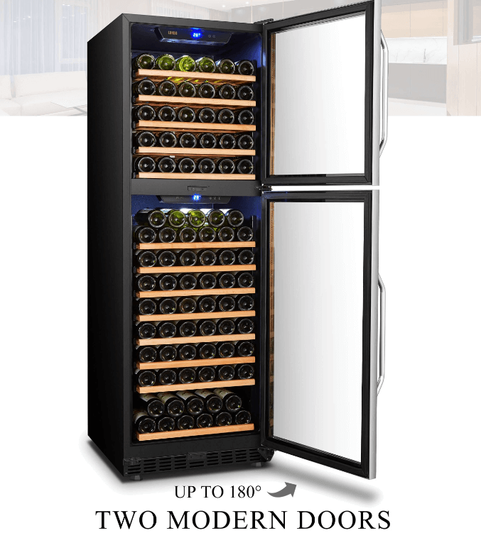 Lanbo 152 Bottle Dual Door Wine Cooler LW162DD - Lanbo - Buy at Wine Coolers Online