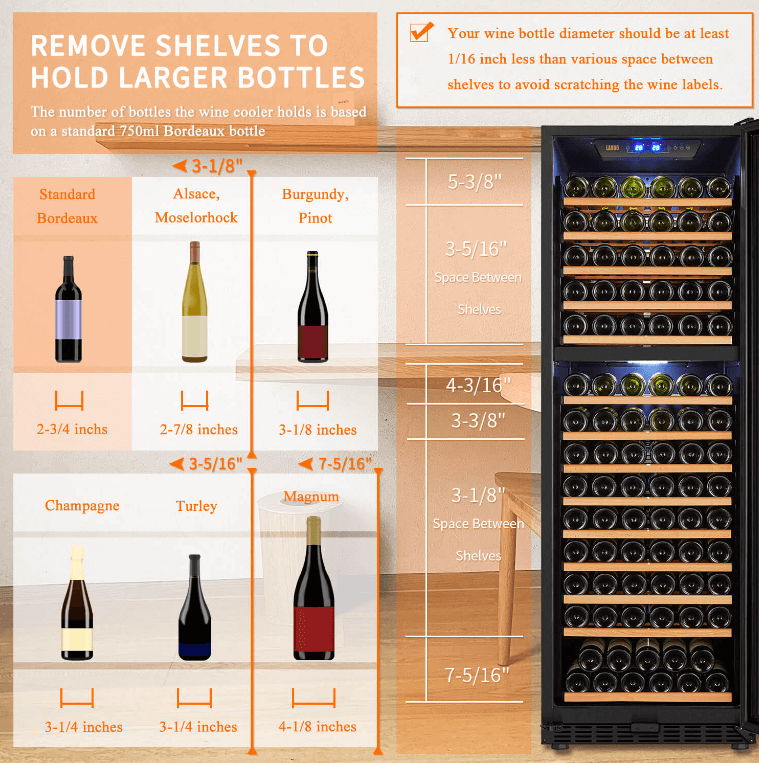 Lanbo 154 Bottle Dual Zone Wine Cooler LW165D - Lanbo - Buy at Wine Coolers Online