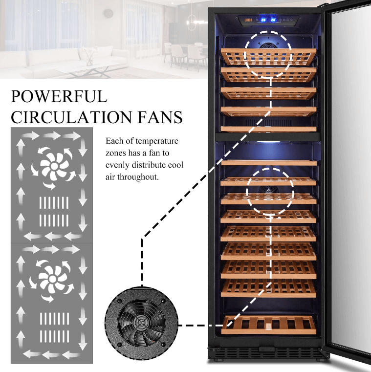 Lanbo 154 Bottle Dual Zone Wine Cooler LW165D - Lanbo - Buy at Wine Coolers Online