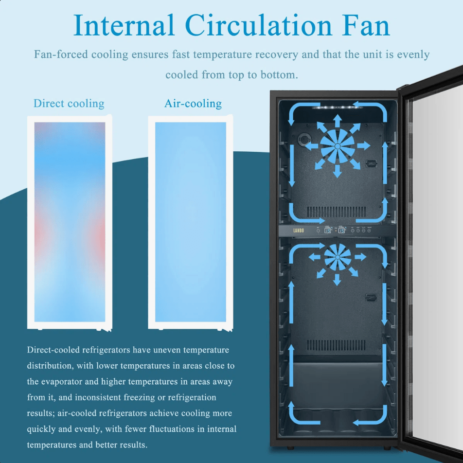 Lanbo 20 Inch 64 Bottle Dual Zone Freestanding Wine Cooler - LW80D - Lanbo - Buy at Wine Coolers Online