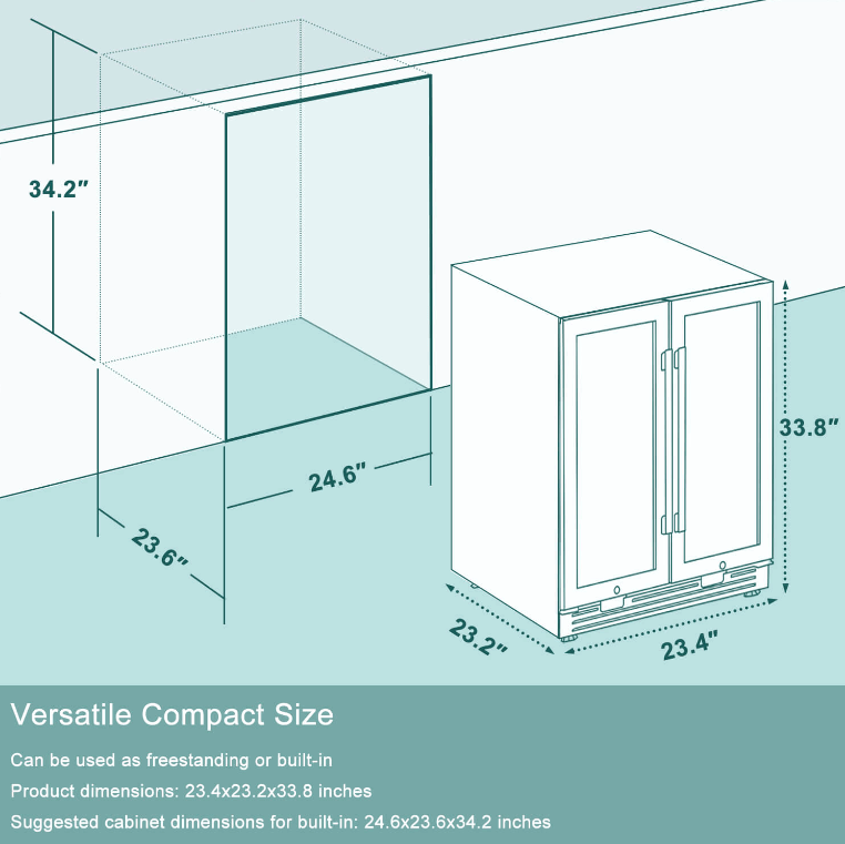 Lanbo 24 Inch Wine and Beverage Cooler - LB36BD - Lanbo - Buy at Wine Coolers Online