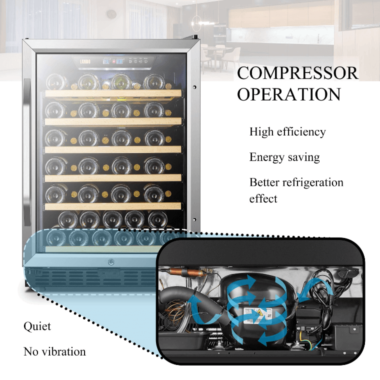 Lanbo 51 Bottle Single Zone Wine Cooler LW52S - Lanbo - Buy at Wine Coolers Online