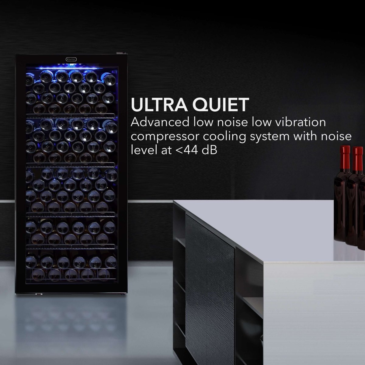 Whynter 124 Bottle Freestanding Wine Cooler/Refrigerator FWC - 1201BB - Whynter - Buy at Wine Coolers Online
