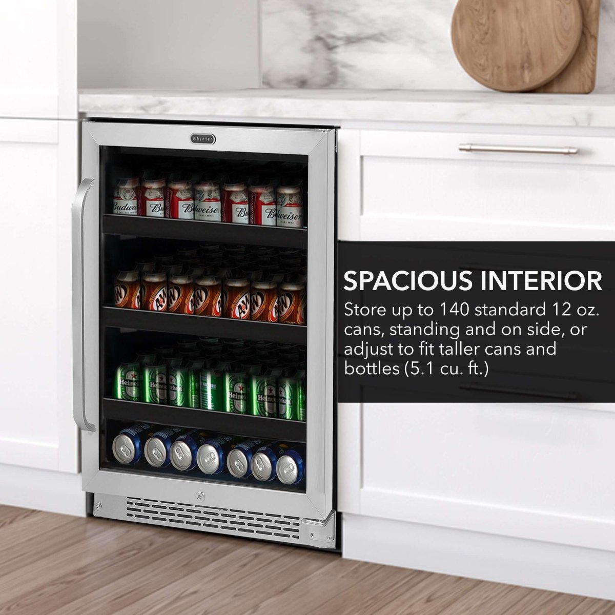 Whynter 24″ Built - In 182 Can Under - Counter Stainless Steel Beverage Refrigerator/Cooler BBR - 148SB - Whynter - Buy at Wine Coolers Online