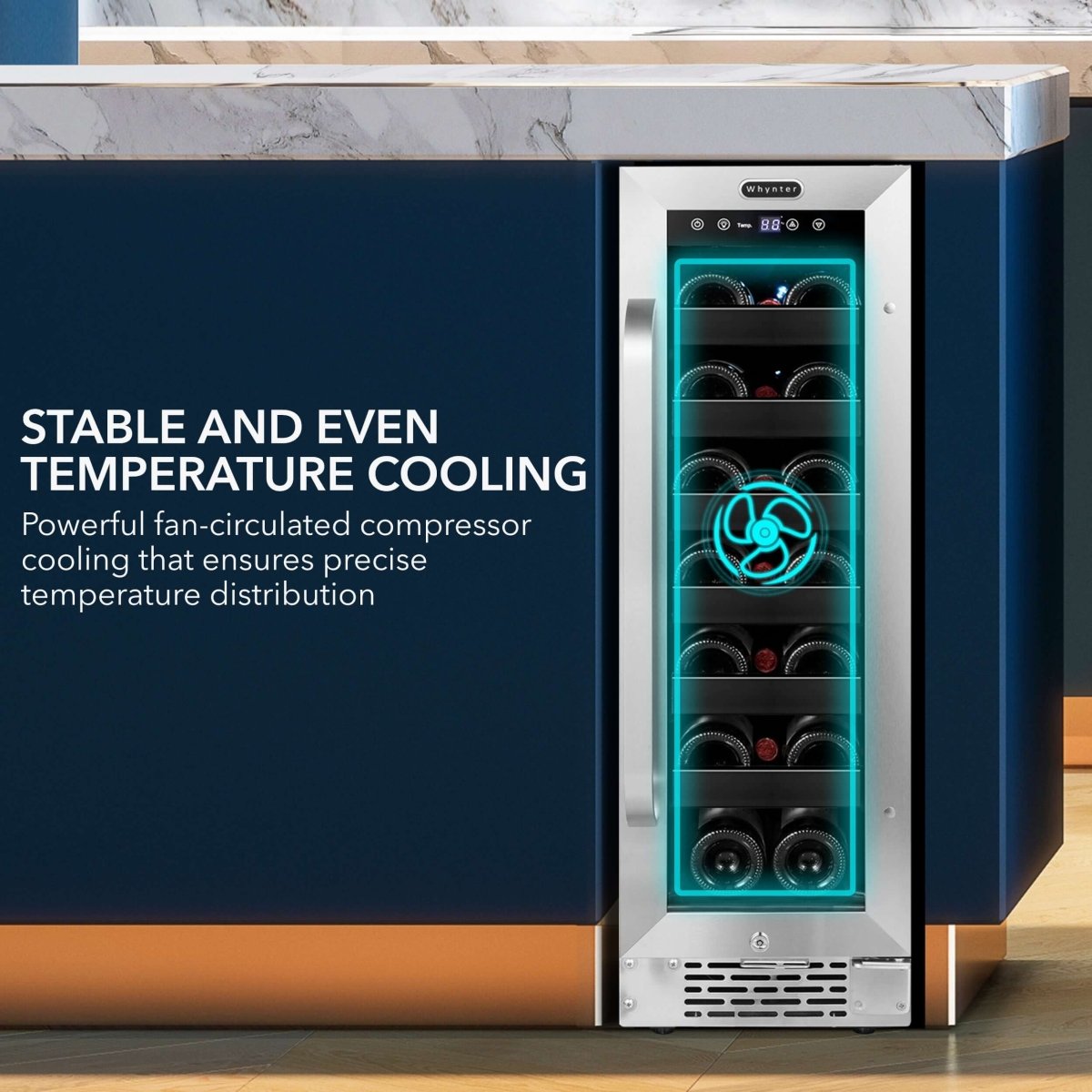 Whynter BWR - 208SB 12″ Built - In 20 Bottle Under - counter Stainless Steel Wine Refrigerator - Whynter - Buy at Wine Coolers Online