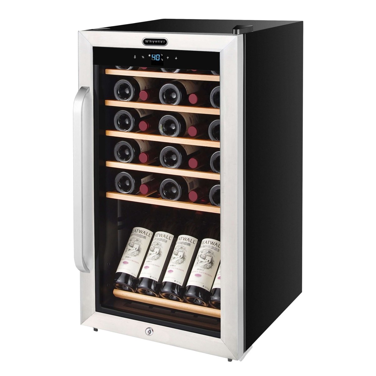 Whynter FWC - 341TS 34 Bottle Freestanding Stainless Steel Wine Refrigerator with Display Shelf - Whynter - Buy at Wine Coolers Online