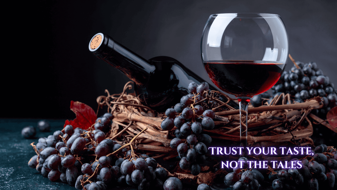 Wine glass , wine bottle and grapes on a table