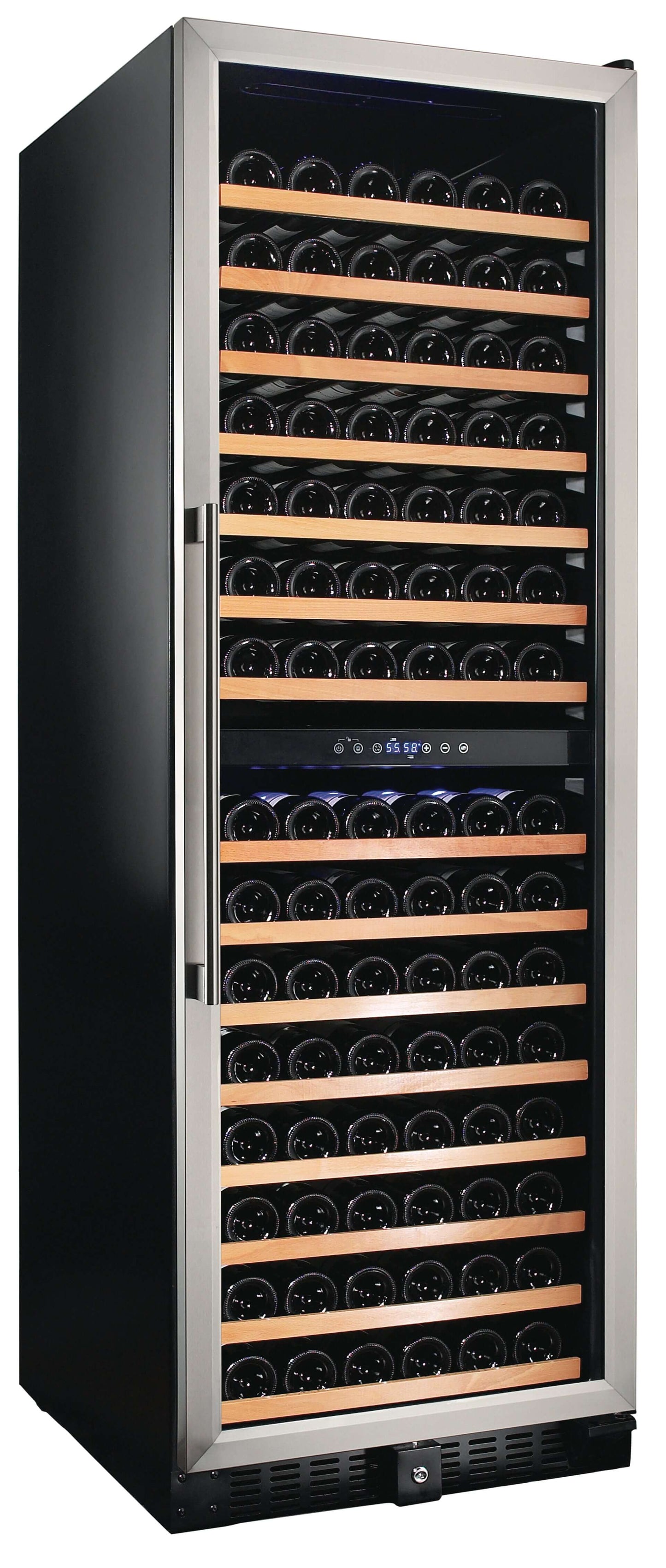 Smith & Hanks 166 Bottle Dual Zone Stainless Steel Wine Refrigerator
