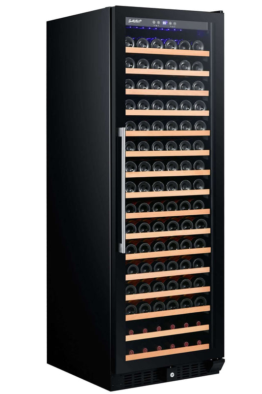 Smith & Hanks 166 Bottle Single Zone Black Glass Wine Refrigerator/Cooler