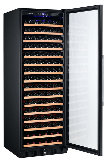 Smith & Hanks 166 Bottle Single Zone Black Glass Wine Refrigerator/Cooler