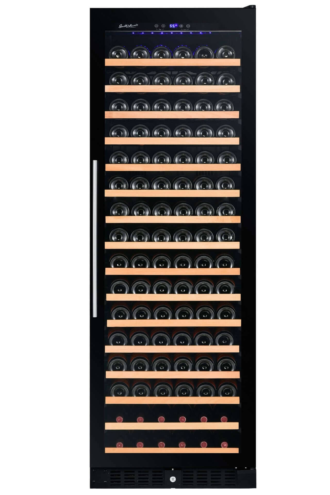 Smith & Hanks 166 Bottle Single Zone Black Glass Wine Refrigerator/Cooler