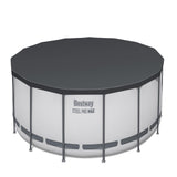 Bestway Steel Pro MAX 10 Foot x 30 Inch Round Metal Frame Above Ground Outdoor Backyard Swimming Pool Set with 330 GPH Filter Pump