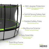 JumpFlex Hero Round Outdoor Backyard Trampoline