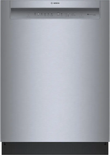 Bosch – 100 Series 24″ Front Control Smart Built-In Hybrid Tub Dishwasher with PureDry, 50 dBA – Stainless Steel