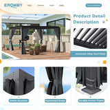 EROMMY 10 ft. W x 10 ft. D Outdoor Louvered Pergola