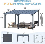 Aecojoy 14×12 ft Aluminum Pergola with Canopy