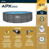 Bestway APX 365 16ft x 48 inches Round Above Ground Pool Set