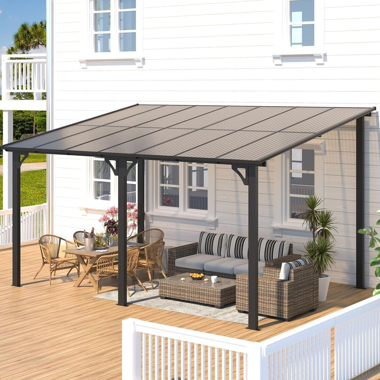 Aecojoy Aluminum Pergola with Canopy