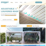 EROMMY 12’x24′ Outdoor Louvered Pergola Gazebo