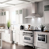 ZLINE 36 in. 4.6 cu. ft. Legacy Dual Fuel Range with 6 Burner Gas Cooktop and Electric Convection Oven in Stainless Steel (RA36)